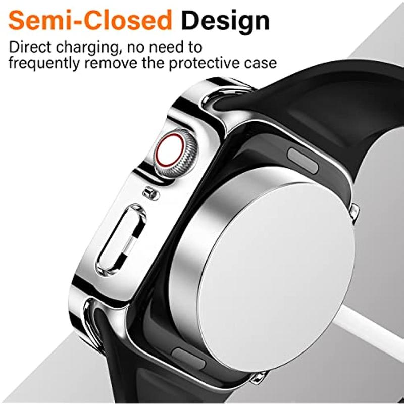 Smartwatch Screen Protector for Apple Watch Bands 45mm to 40mm, 1 Count Glass Protective Case 2 in 1 for iWatch Series Apple Smartwatches, Smart Watches Wearable Devices Protective Cover, Wearable Accessories