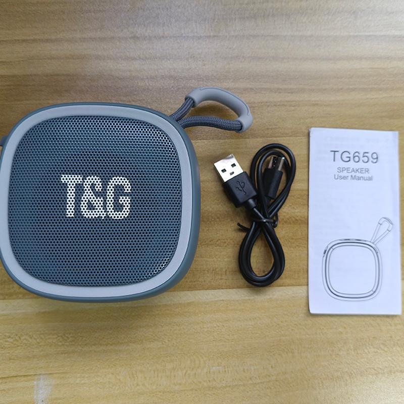 T&G TG659 Mini Wireless Portable Speaker, USB Rechargeable 500mAh BT Speaker, Support TF Card Radio FM Mini Speaker for Home Travel