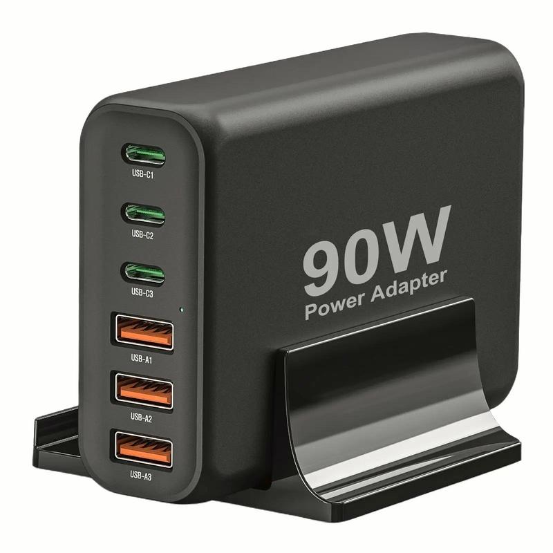 USB Charger, 6-Ports Fast Charging Power Adapter, Multi Ports Quick Charge Station for Home Office Travel Devices Portable