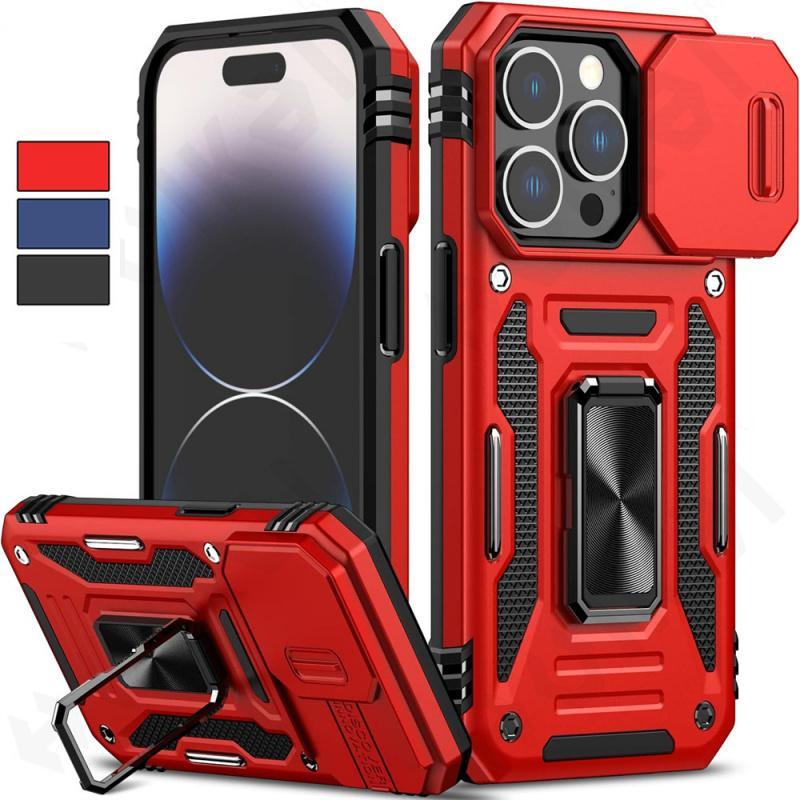 Shockproof Phone Case with Stand, 1 Count Hard Mobile Phone Protective Cover, Phone Accessories Compatible with iPhone 16 15 14 13 12 Series