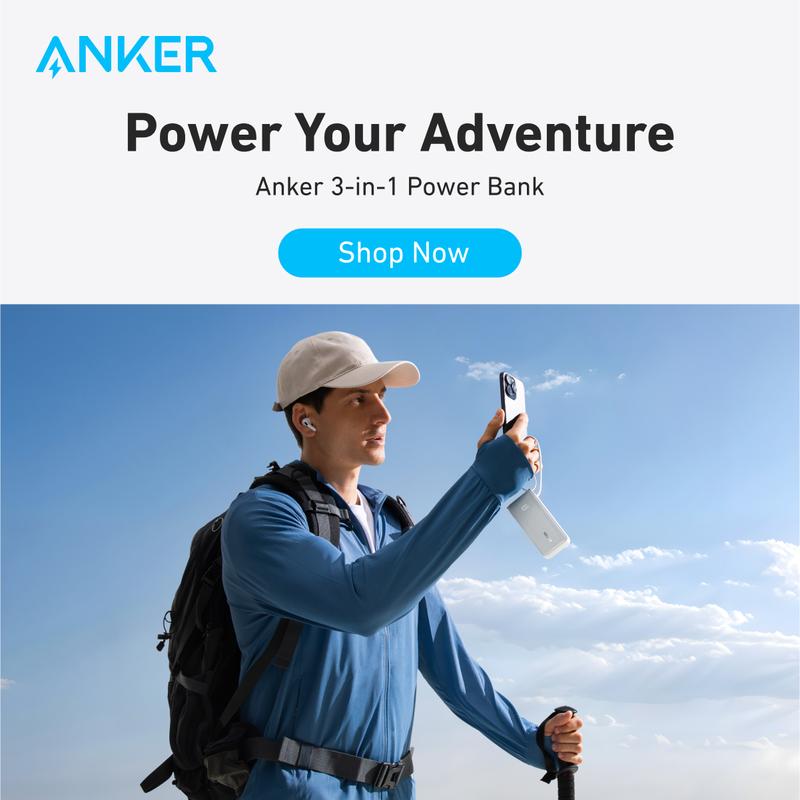 [Black Friday Deal] Anker 3in1 Portable Phone Charger, 10,000mAh Power Bank with Built-in Cable and Foldable AC Plug, 30W Max Compact Battery Pack, Travel Essentials for iPhone 15 Series, Galaxy, MacBook, Smartphone Devices Charging