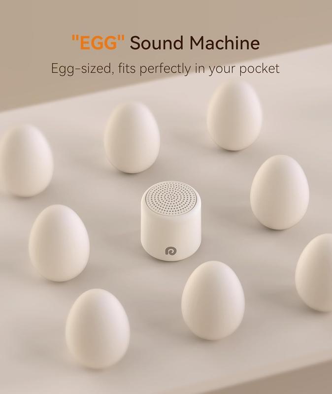 Dreamegg Portable White Noise Machine - Travel Sound Machine for Sleep, Features Powerful Battery, Egg-Sized, 16 Nature Sounds, Timer, Sound Machine for Adults Office Privacy Home Gift Audio Speakers  christmas 2024 ornament