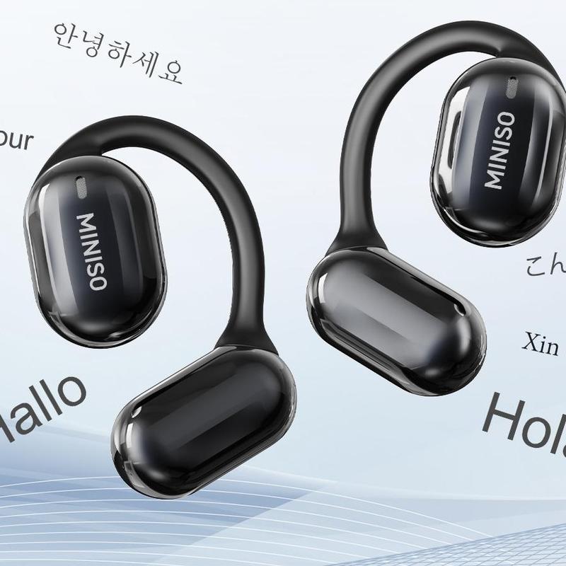 MINISO Open MS162 OWS Translation Wireless Bluetooth Earphones Support 31 Languages Real Time Bluetooth Translation Earbuds Support Playing Music Phone Calls Headphones earbuds