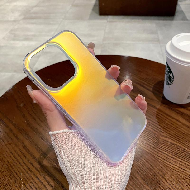 Holographic Iridescent Phone Case for iPhone 11,12,13,14,15,16 pro max Accessories Protection