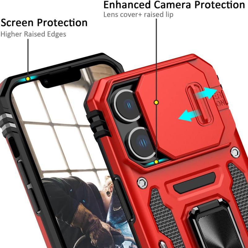 Shockproof Phone Case with Stand, 1 Count Hard Mobile Phone Protective Cover, Phone Accessories Compatible with iPhone 16 15 14 13 12 Series