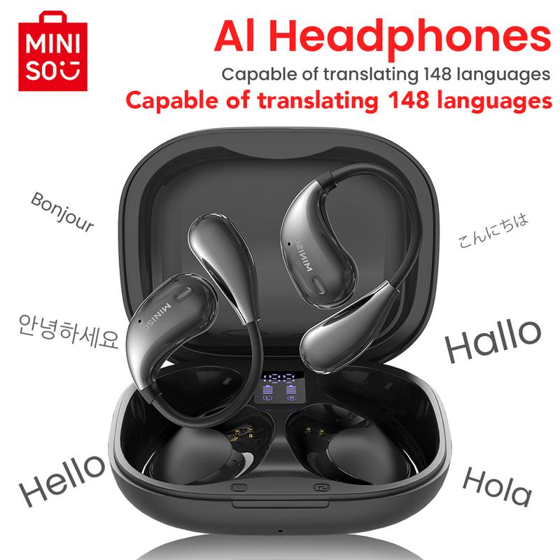 MINISO X33 AI Translation Wireless Earbuds Open Ear Bluetooth 5.4 Earphones Support 150 Languages Real Time Translation AI Headphones gaming Bluetooth headset HIFI sound quality call support Android Apple