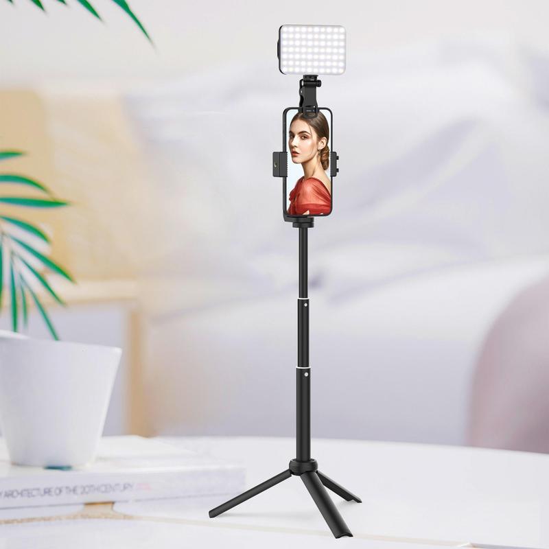 Rechargeable Selfie Ring Light with Tripod & Clip for Music Festival, 1 Set 3 Lighting Modes Selfie Light with Tripod Holder for iPhone, Laptop & Smartphone