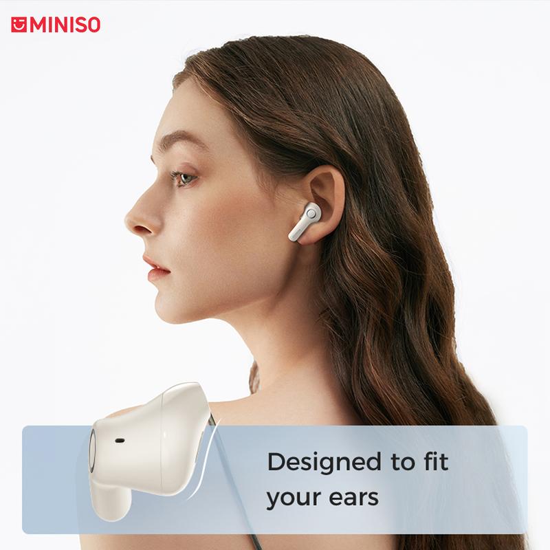 MINISO X52 Bluetooth Earphone wireless Headphones with Mic Long Battery Life Clear Calls Headsets IPX5 Waterproof Earphones Touch Control Earbuds Support Android IOS