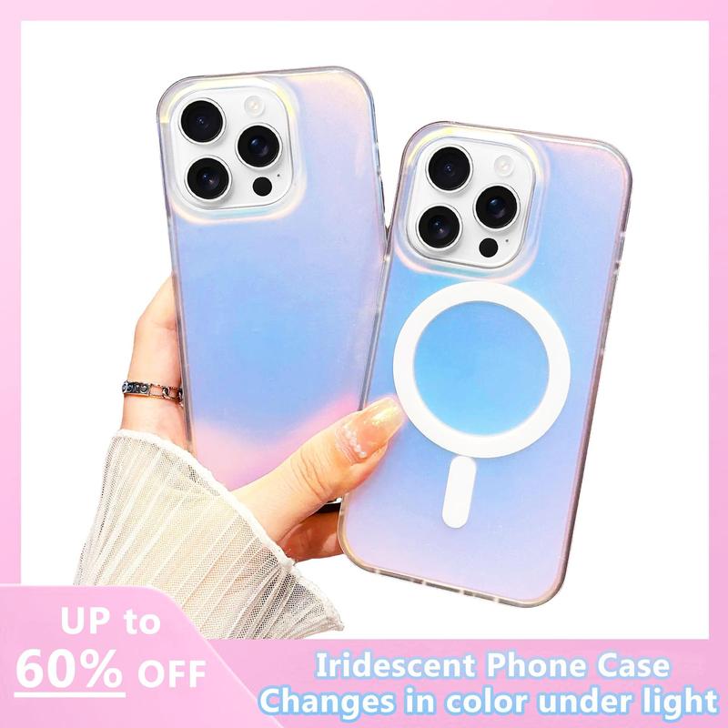 Holographic Iridescent Phone Case for iPhone 11,12,13,14,15,16 pro max Accessories Protection