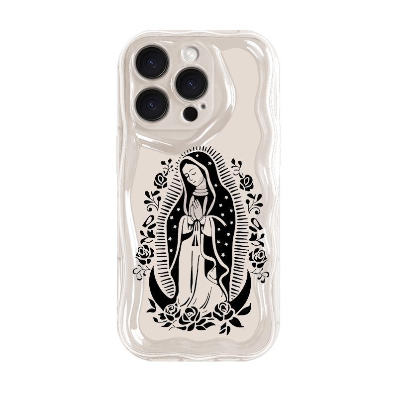 Virgin Mary Pattern Phone Case, Decorative Phone Protector Cover, All-inclusive Phone Cases Compatible with iPhone