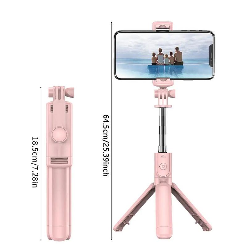 Portable Telescopic Selfie Stick Tripod with Remote Control, Bluetooth-compatible Selfie Tripod Stand for Fall, Universal Extensible Wireless Selfie Tripod for iPhone, Summer Gift, Selfie Accessories Compatible with iPhone Samsung Smartphones