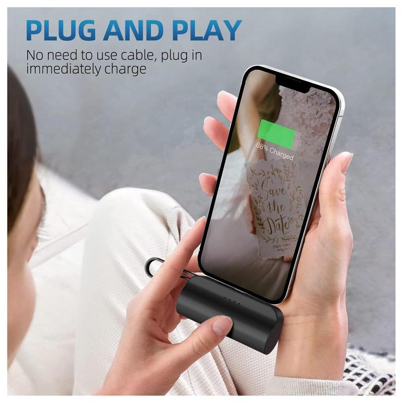 Small Portable Charger USB C, 5000mAh Power Bank with Built-in Type-C Cable Compatible with iPhone 15 15 Plus 15 Pro 15 Pro Max, Samsung Galaxy S23 22 Series, Android Phones etc, christmas gift ideas Black Friday Deals tiktok shop store