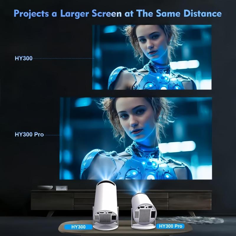  Portable Projector with Android 11, Auto Keystone Correction Mini Projector, 4K  200 ANSI Smart Projector with 2.4 5G WiFi, BT 5.0, 130 Inch Screen, 180 Degree Flip, Round Design, Home Video Projector