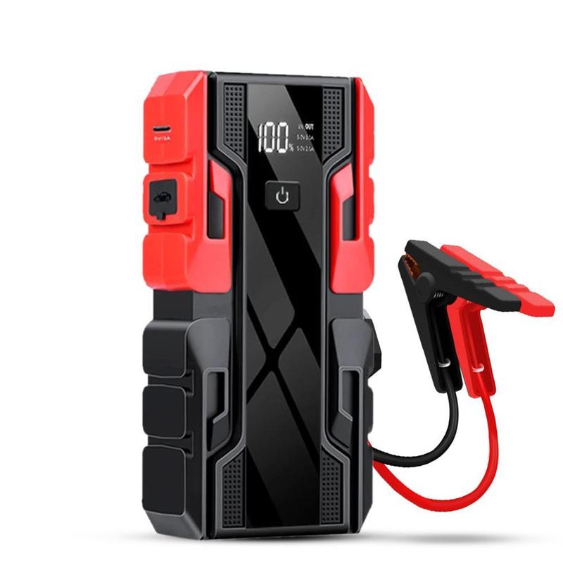 Portable Car Jump Starter, Car Emergency Booster with Light & Power Bank, Durable Car Emergency Mobile Power Battery Charger with Smart Clip, Jumper Powerbank