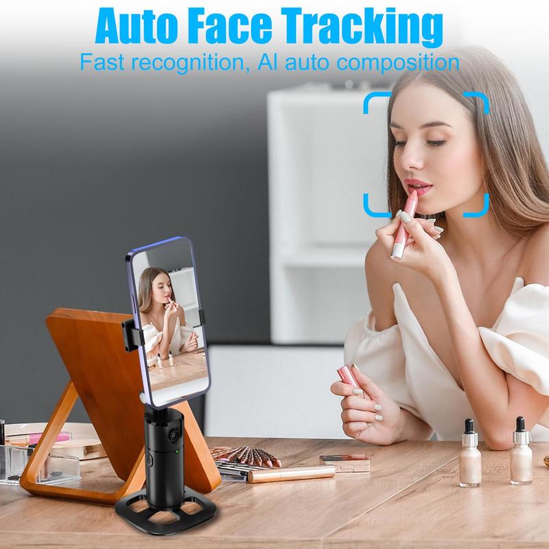 Auto Face Tracking Stabilizers Tripod Remote, 360° Rotatable Auto Tracking Phone Holder with Remote, Camera Gimbal Stabilizer, Smart Shooting Phone Stand for Video Vlog Live Stream