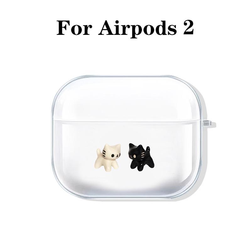 Adorable Cat Design Earphone Case with Hiking Buckle, Shockproof & Anti-Fall TPU Earphone Cover for AirPods 1 2, 3, Pro, Pro 2, Gift for Friend