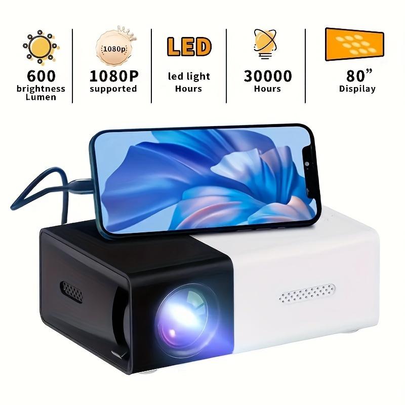 3000+ Lumens High-Definition Mini Pocket Projector - Stunning Vivid 3D Visuals, Broad Compatibility with HDMI, USB, and VGA, Convenient Handy Remote Control, Perfect for Home Cinema and Outdoor Movie Nights