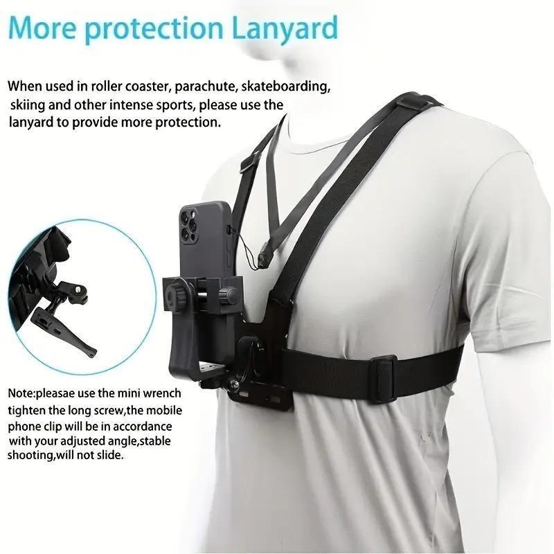 Black friday Mobile Phone Chest Mount Harness Strap Holder Cell Phone Clip Action Camera POV for Samsung iPhone Plus etc