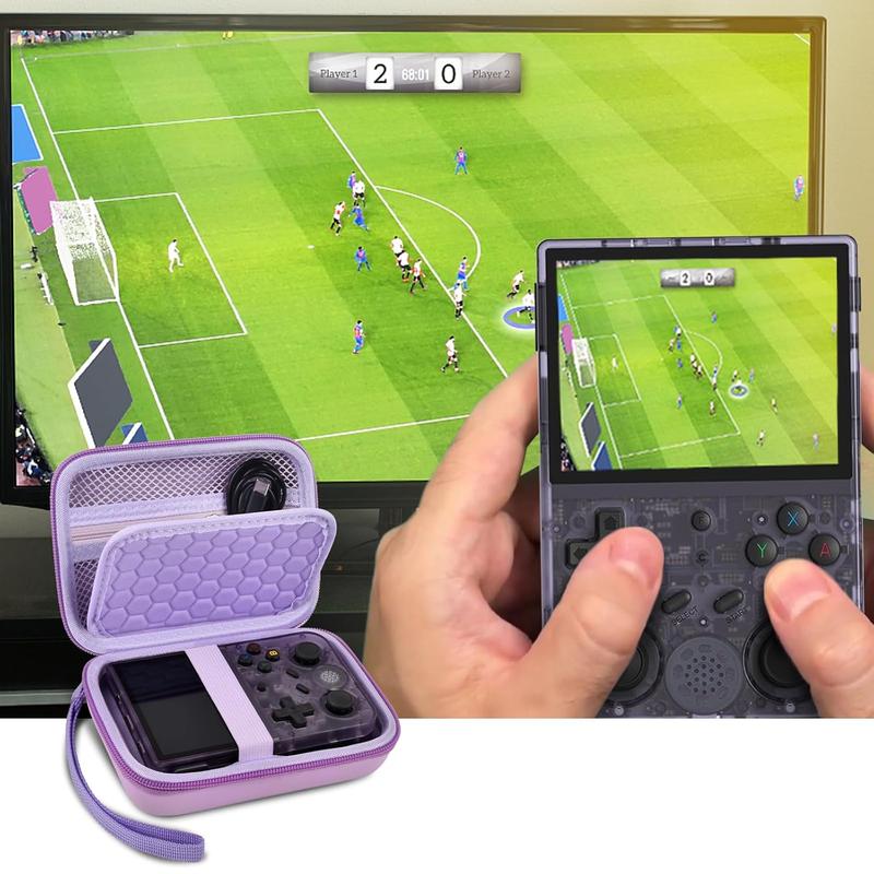 Travel case compatible with rg353v rg353vs retro handheld game console, handheld emulator storage holder organizer, Android game console carrying bag (box only) (purple)