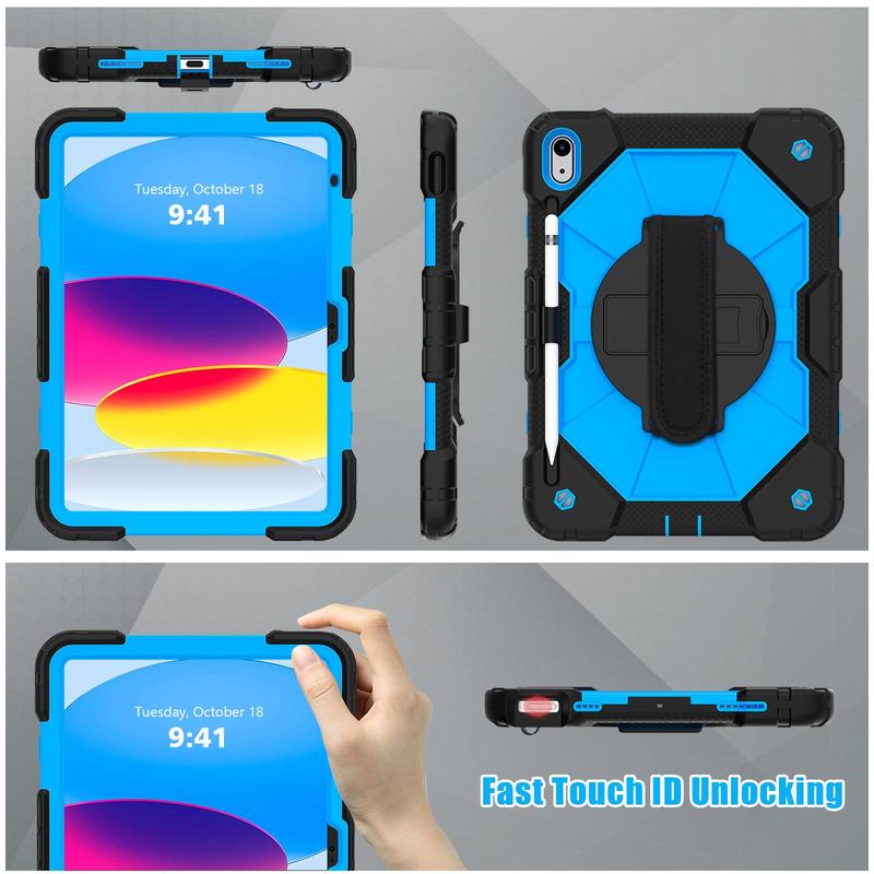 Shockproof Tablet Case with Handle, Full Body Rugged Tablet Protective Cover, Tablet Protector Compatible with iPad 7.9 8.3 9.7 10.2 10.5 11 12.9 Inch