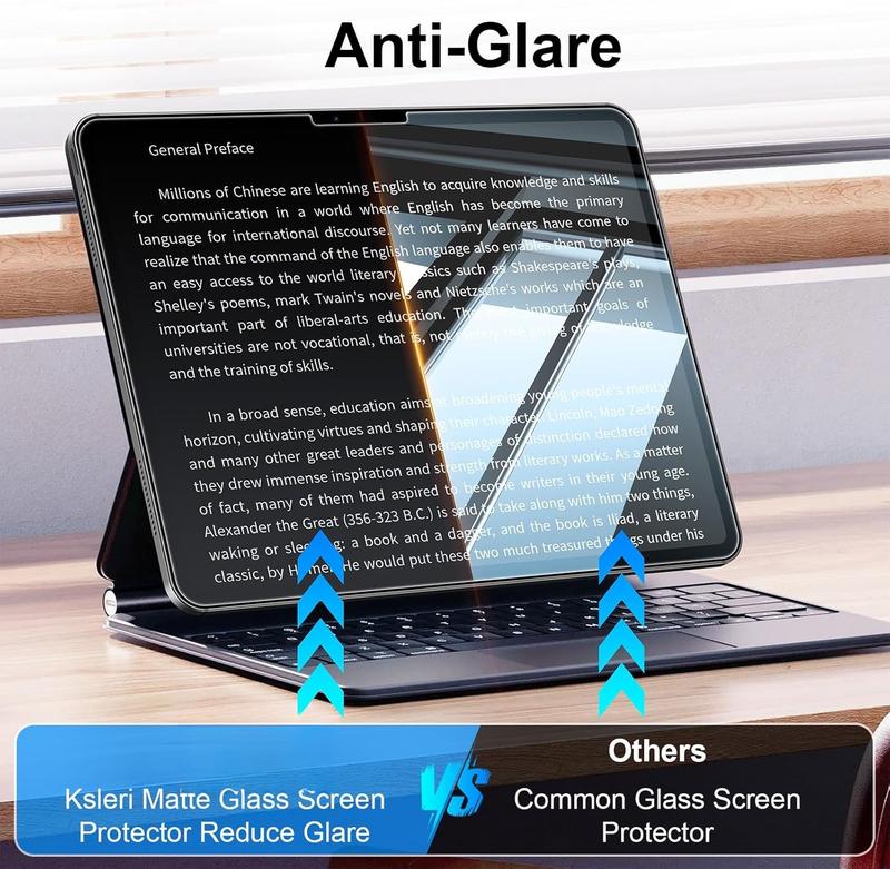 2 Pack for iPad Pro 13 Inch M4 2024 7th Generation Matte Glass Screen Protector (Not ) Anti Glare Anti Fingerprint Tempered Glass with Alignment Frame,  ID &  Pencil Compatible