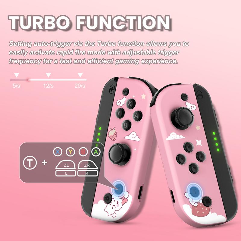 Switch Controller for Nintendo Switch - Nintendo Switch Controller Joycon L R Compatible with Switch Lite OLED (Pink)