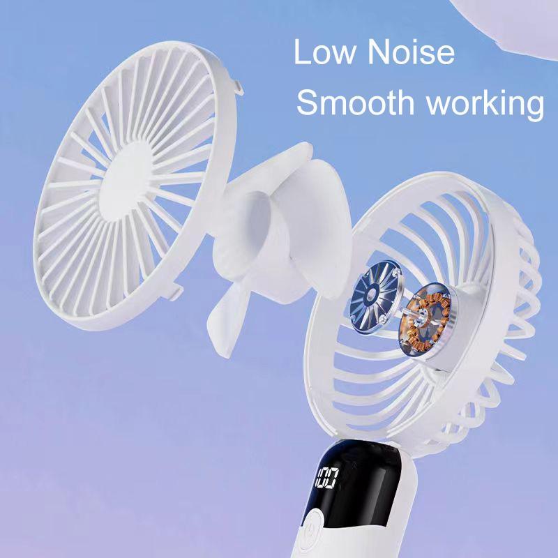 Portable Fan for Summer Outdoor Sports, Handheld Cooling Fan for Summer, Portable Fans for Summer, Mini Fan with Digital Display, Cooling Fan, Universal Household Fan for Indoor Outdoor Use, Summer Travel Supplies, Summer Essentials