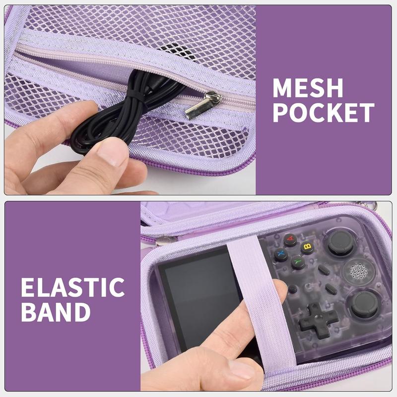 Travel case compatible with rg353v rg353vs retro handheld game console, handheld emulator storage holder organizer, Android game console carrying bag (box only) (purple)