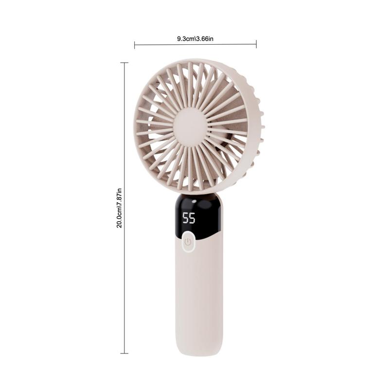 Portable Fan for Summer Outdoor Sports, Handheld Cooling Fan for Summer, Portable Fans for Summer, Mini Fan with Digital Display, Cooling Fan, Universal Household Fan for Indoor Outdoor Use, Summer Travel Supplies, Summer Essentials