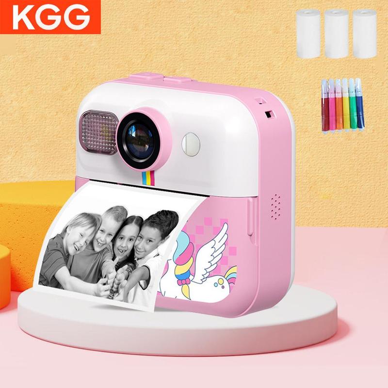 KGG Instant Print Camera, 2.4 Inch LCD Screen Digital Camera with 32g TF Card & Photo Paper, Mini Thermal Printer Video Educational Toy Gift Camera