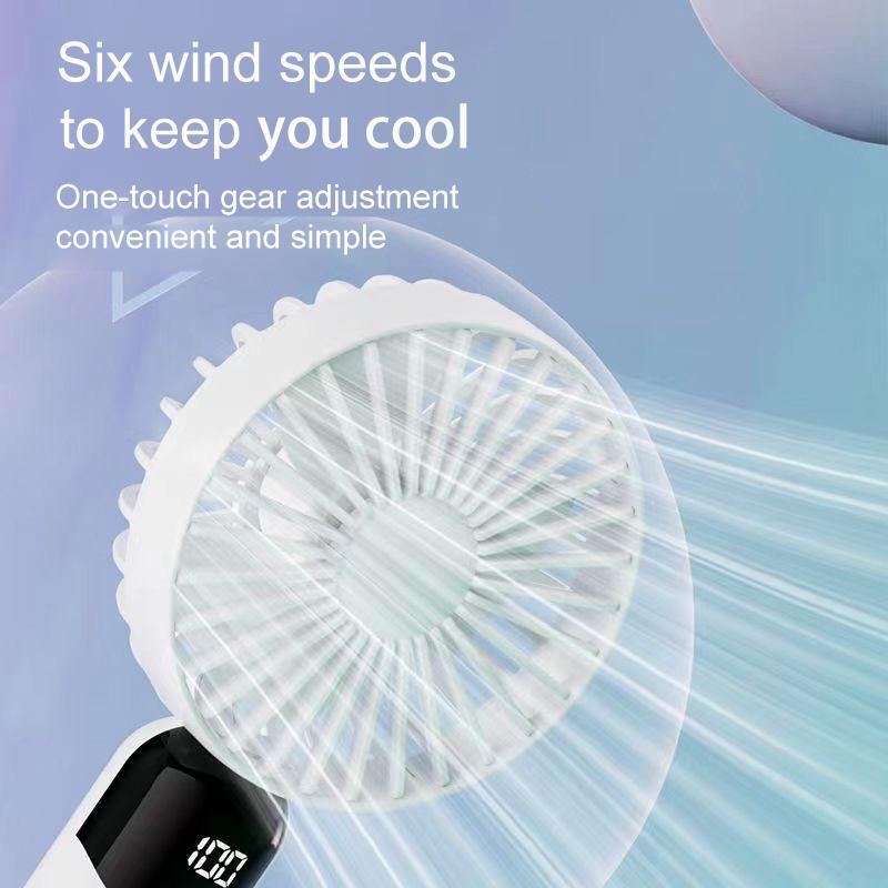 Portable Fan for Summer Outdoor Sports, Handheld Cooling Fan for Summer, Portable Fans for Summer, Mini Fan with Digital Display, Cooling Fan, Universal Household Fan for Indoor Outdoor Use, Summer Travel Supplies, Summer Essentials