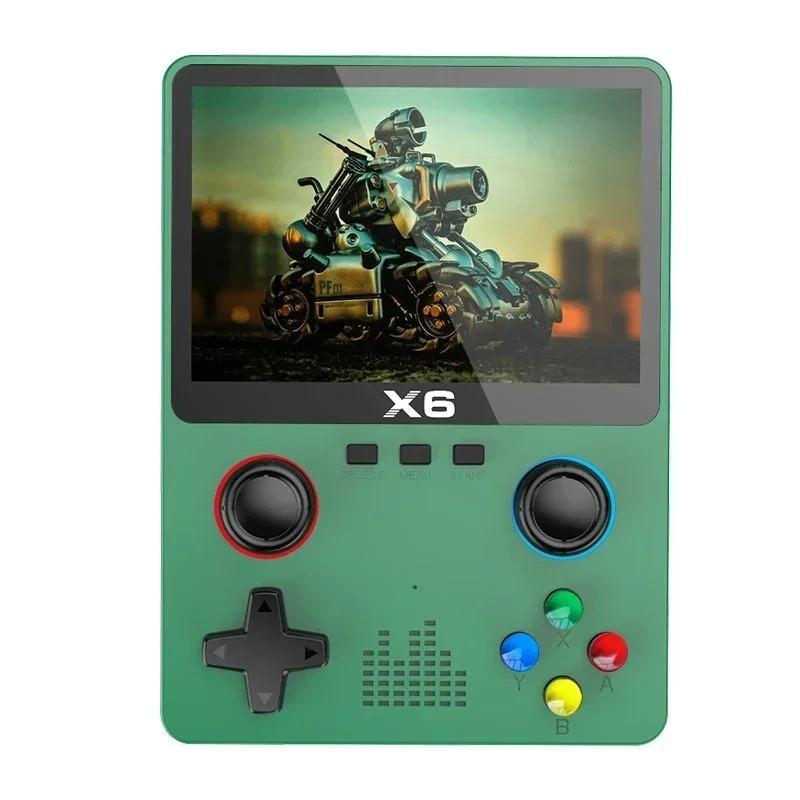 Ultimate Experience NEW X6 konsol Classic Arcade 11 emulator 3.5-inch IPS screen handheld game console with dual joystick 11 emulator GBA children's gift electronic portable retro handheld game console IPS HD 32G over 10000 game 3D Card Chip Protection