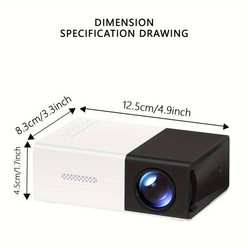 3000+ Lumen Bright HD Mini Projector - Portable, 3D-Ready, Professional High-Definition for Home Cinemas and Outdoor Camping, Compatible with HDTV, USB, SD, and Holder