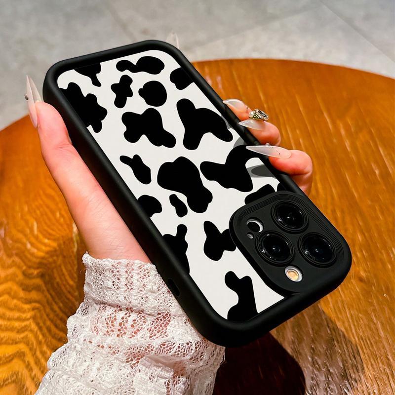 Cow Print Pattern Phone Case, TPU Decorative Phone Protector Cover, Phone Accessories Compatible with iPhone 11 12 13 14 15 16 Pro Max