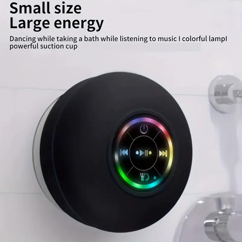 Mini Bluetooth Shower Speaker with LED light, Portable IPX4 Waterproof, Hands-Free Speakerphone. Rechargeable Using Micro USB, Wireless Stereo for Beach, Shower & Home Audio Android christmas 2024 ornament