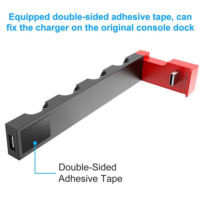 Upgraded Charging Dock Station for Switch Switch OLED Controller, Charges Up to 4 Switch Controllers and Switch Console with LED Indication Security Protection, Compatible with Switch Switch OLED, Gaming Organizer Accessories for Switch Switch OLED