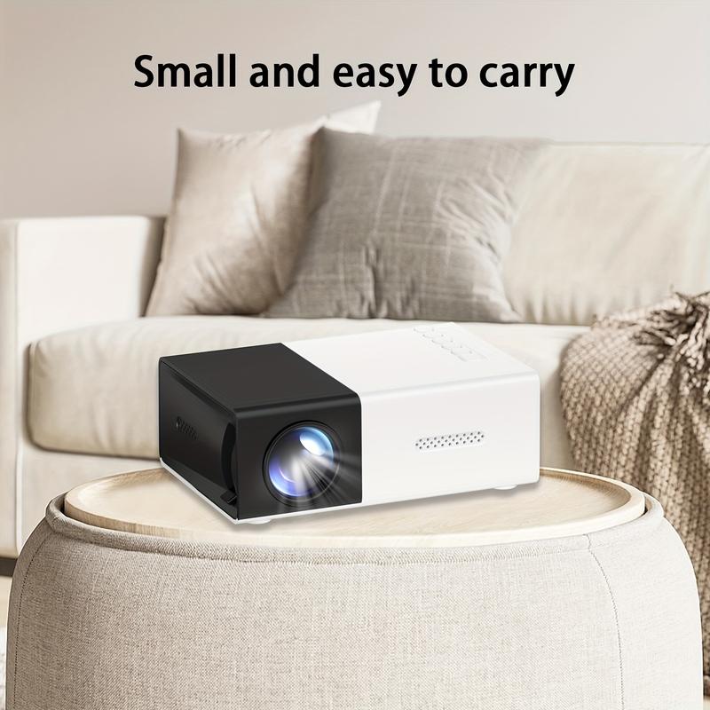 3000+ Lumen Bright HD Mini Projector - Portable, 3D-Ready, Professional High-Definition for Home Cinemas and Outdoor Camping, Compatible with HDTV, USB, SD, and Holder