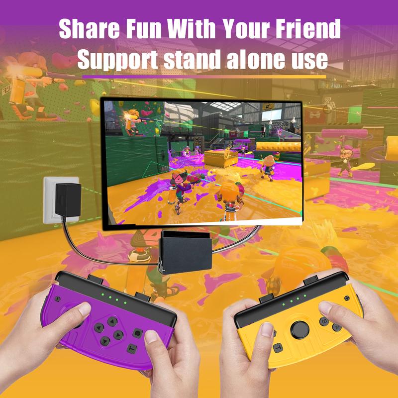 Joypad Controller for Nintendo Switch Controller - Game Controller Support Turbo Function L R (Purple Yellow)