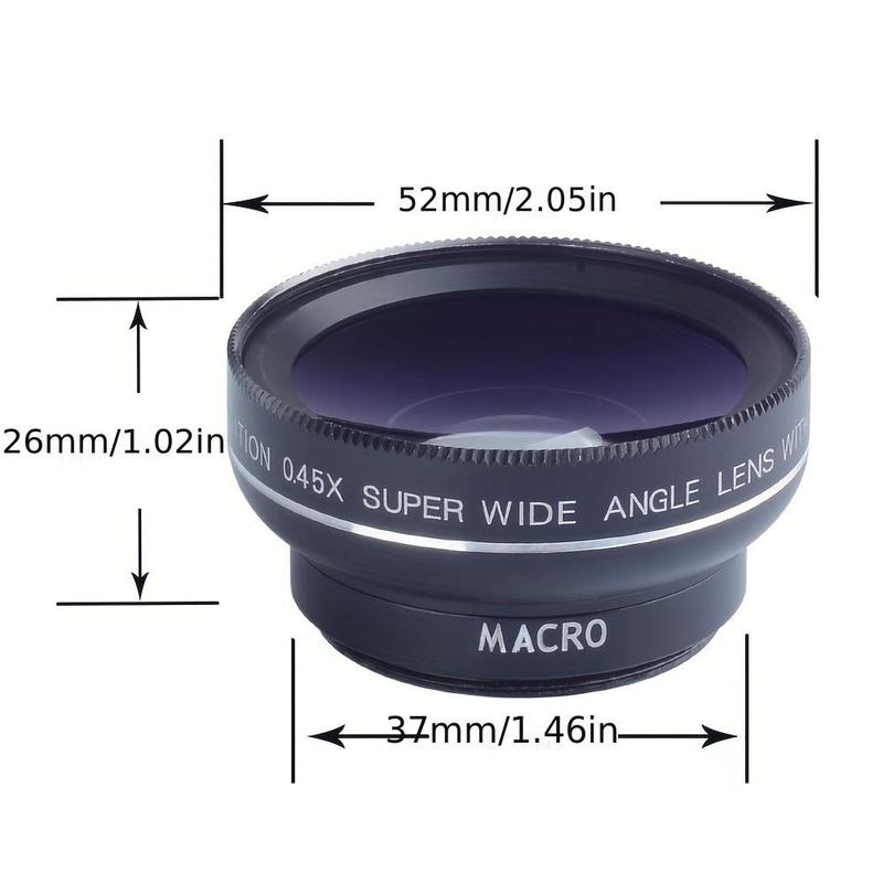 Wide Angle Phone Lens Clip, Phone Lens Kit, 0.45X Super Wide Angle & 12.5X Macro Micro Lens Kit for Smartphone, HD Camera Lens Compatible With Cellphones