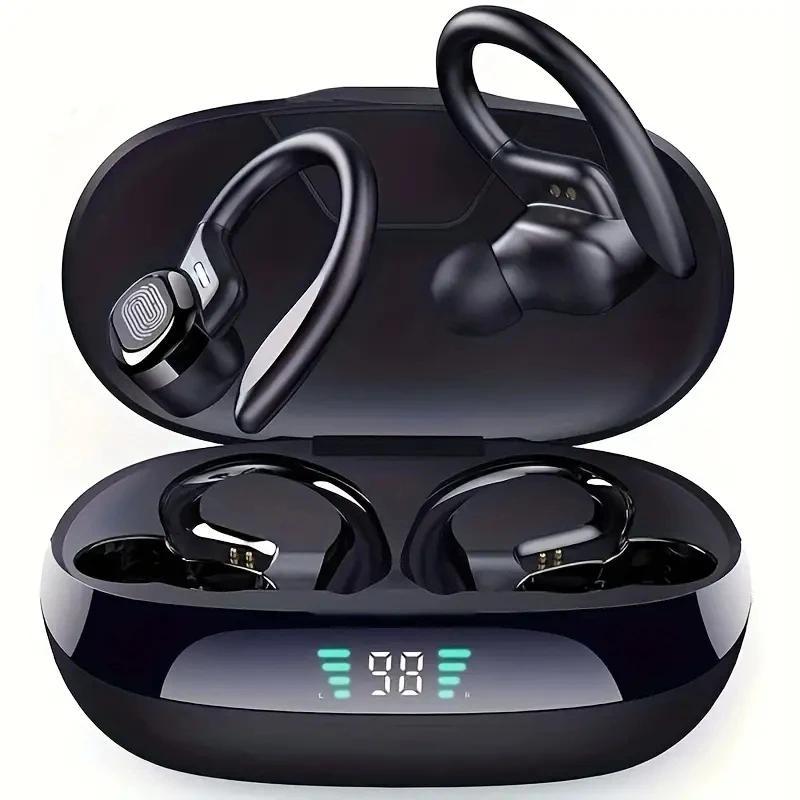 Wireless Earphone, In-ear Design Earbuds with Digital Display Charging Case, 9D HiFi Stereo Sound Waterproof Headphone for Sports Gaming