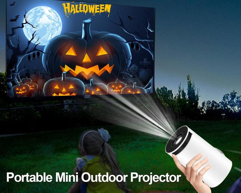 HAOYEGUOJI Mini Projector   Portable Projector 4K 1080P Full HD Support, Smart Projector 5G WiFi6 BT5.0 Auto Horizontal Correction, 180°Rotatable Outdoor Projector for Phone TV Stick Laptop