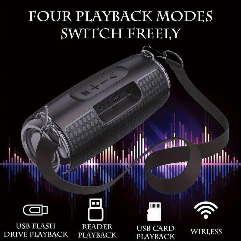 Outdoor Portable Wireless Stereo Speaker, Dual Speakers, TWS Stereo Subwoofer Pole Hands-Free Call FM TF Card U Disk, Connect to Mobile Phone Tablet Computer TV,  outdoor Portable Audio, Birthday Party Gift Wireless Halloween Party.