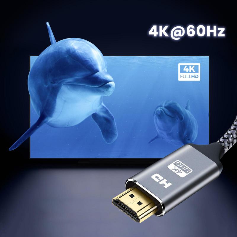 HDMI Cable, 1 Count 4K HDMI 2.0 Cable, High Speed Ethernet 4K 60Hz Male 3FT 6FT 10FT HDMI Cable for PS4 PS3 Xbox Fire TV Stick Blue Ray Player HDR