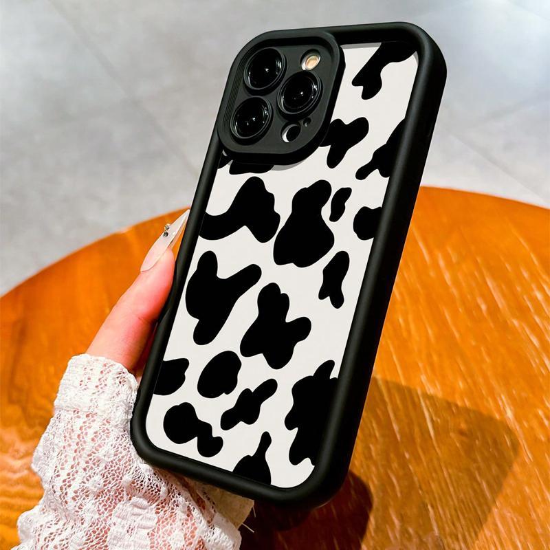 Cow Print Pattern Phone Case, TPU Decorative Phone Protector Cover, Phone Accessories Compatible with iPhone 11 12 13 14 15 16 Pro Max