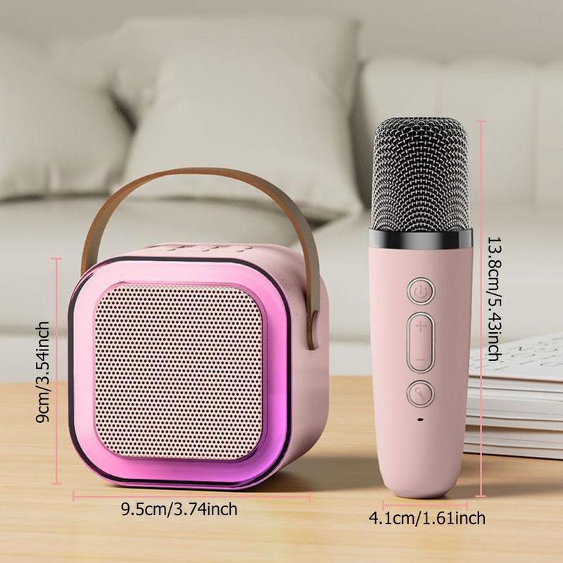 Portable Wireless Karaoke Speaker with Microphone, HIFI Stereo Subwoofer, RGB LED Lights, KTV Machine for Outdoor Travel, Sports, Home Entertainment, and Room Accessories