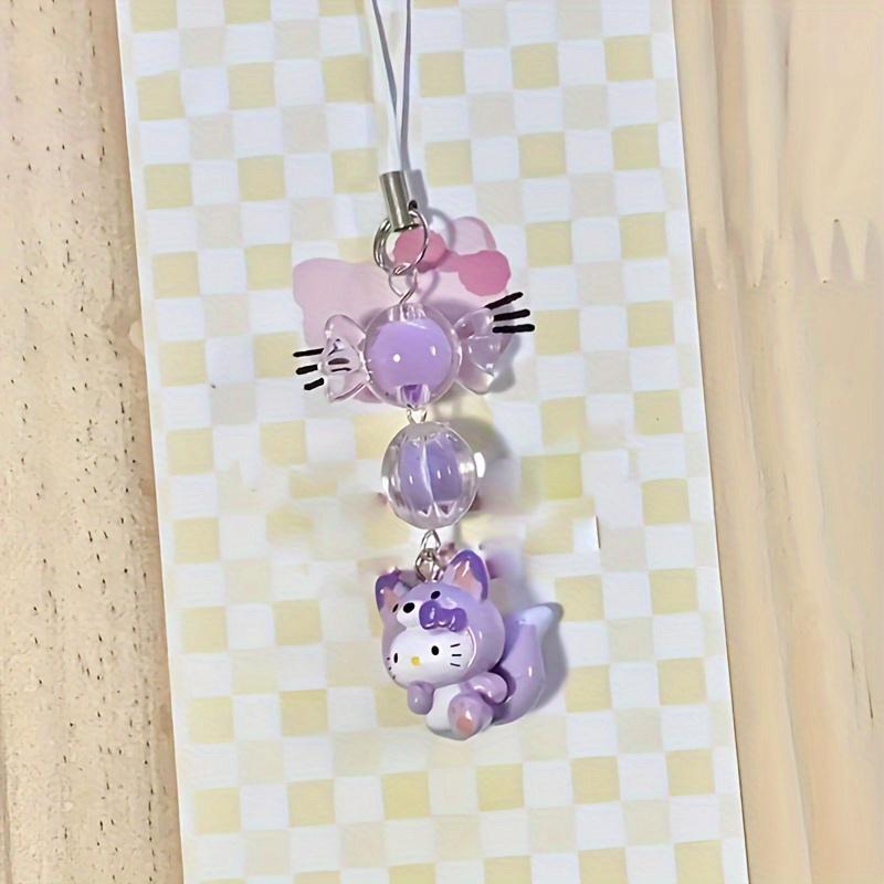 Kitty Cell Phone Rope Chain, Anime Pendant Bead Strand, Bracelet Dangle Phone Accessories