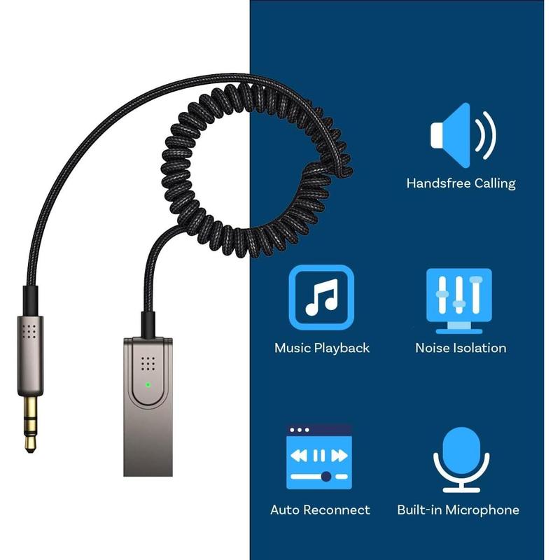 AUX Adapter USB - 3.5mm AUX   Adapter - AUX BT Adapter - USB  Adapter to 3.5mm Jack with Microphone  Receiver for Music and Handsfree Calling