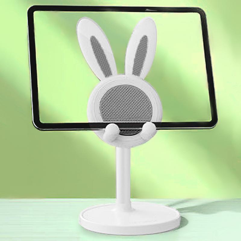 Cute Rabbit Design Phone Holder, Adjustable Height & Stretchable Phone Stand, Multifunctional Desktop Phone Holder for Home Office