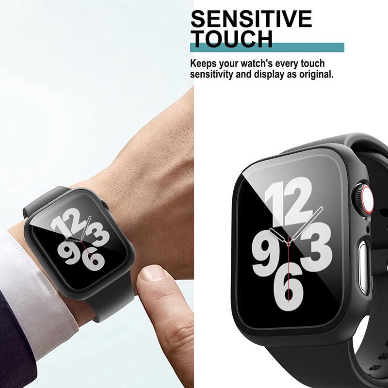 Casual & Stylish Smart Watch Case for Summer Gift, 6 Counts set Anti-fall Watch Protector Cover, Tempered Film Protective Cover for iWatch Series Ultra se 9 8 7 6 5 4 3 2 1, Fashion Watch Accessories