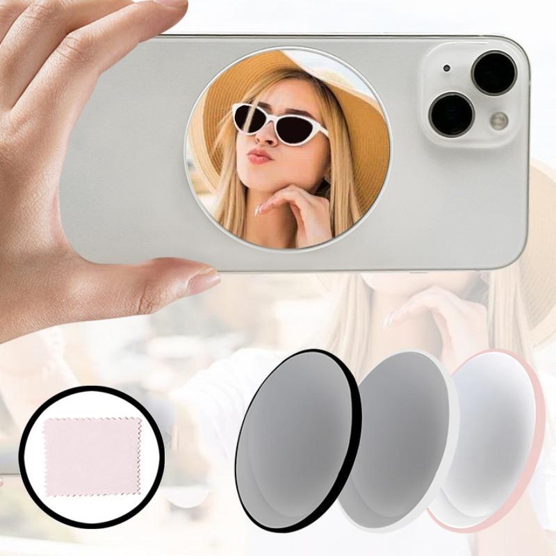 Magnetic Selfie Mirror, Portable Mini Selfie Mirror, Selfie Accessories Compatible with iPhone 16 & All Phones, Mobile Phone Accessories